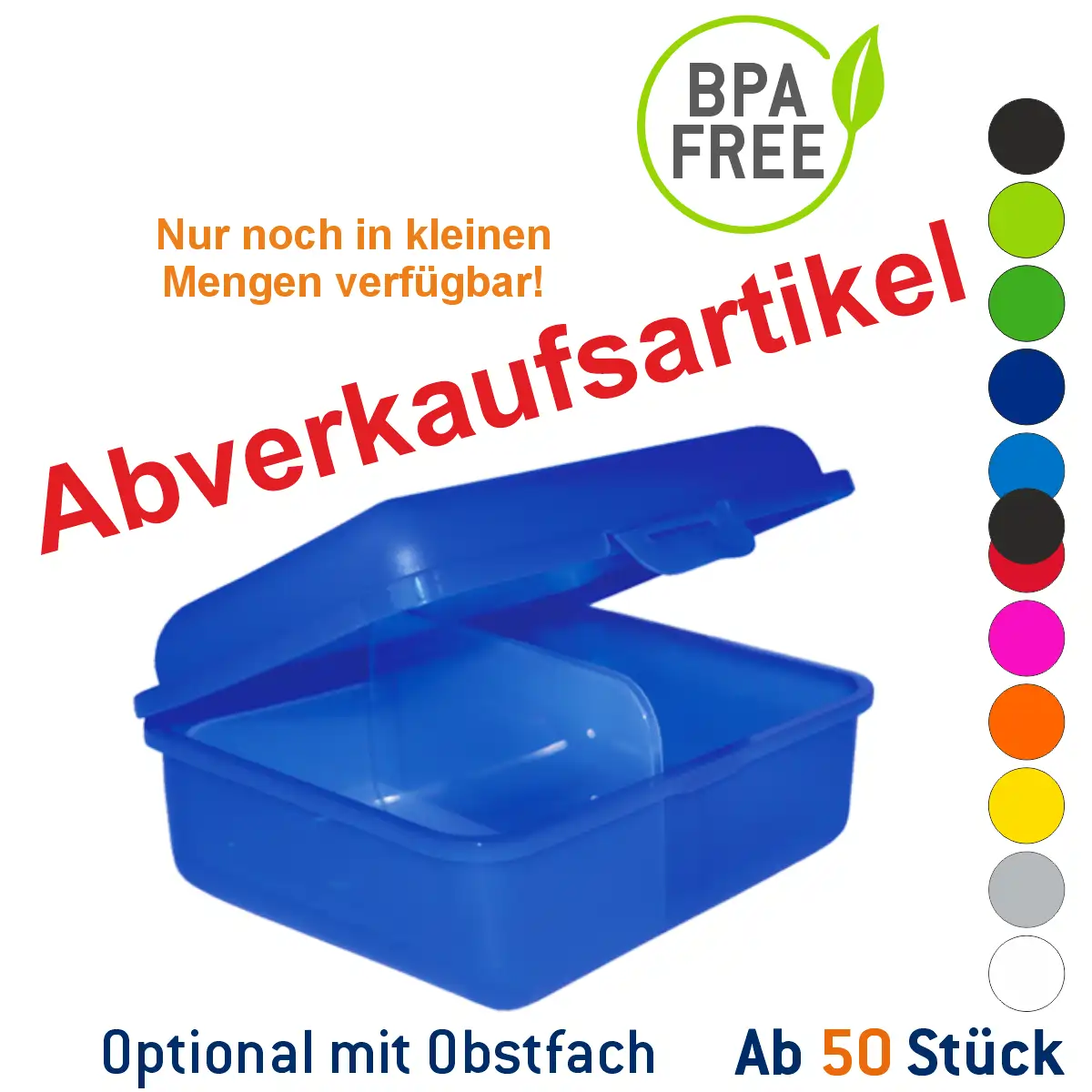 Brotdose Uno Farbe: Cyan Transparent Obst- und Gemüsefach: mit Fach Druck: ohne Druck